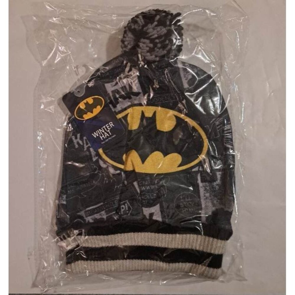 New Batman DC Comics Beanie Hat Adult Winter Ski One Size Superhero Bat Logo NIP - Picture 2 of 2
